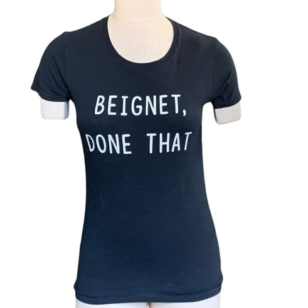 Graphic‎ Tee "Beignet, Done That" Black XS/S #62K
